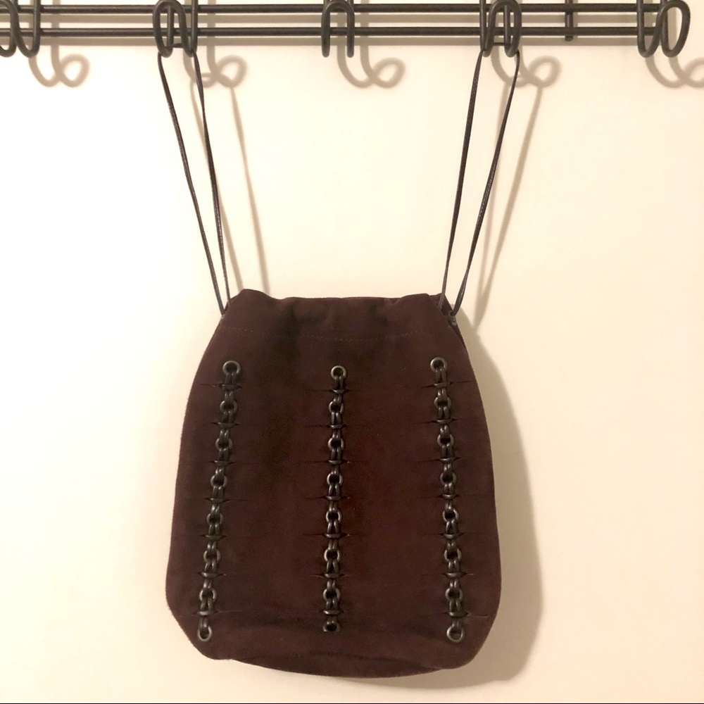 (NWOT) Vintage Gucci Burgundy Suede Nubuck Braided Mini Bag - Picture 2 of 8